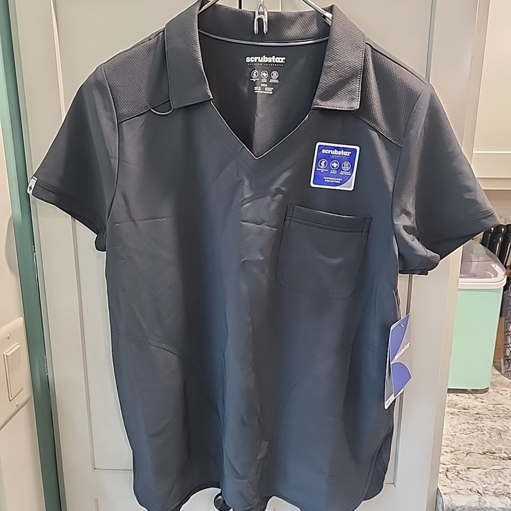NWT Pewter grey women's scrubstar top size‎ s